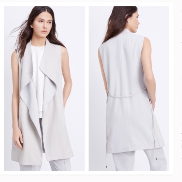 Vince Goat Leather Draped Cream Vest Small - Picture 1 of 7